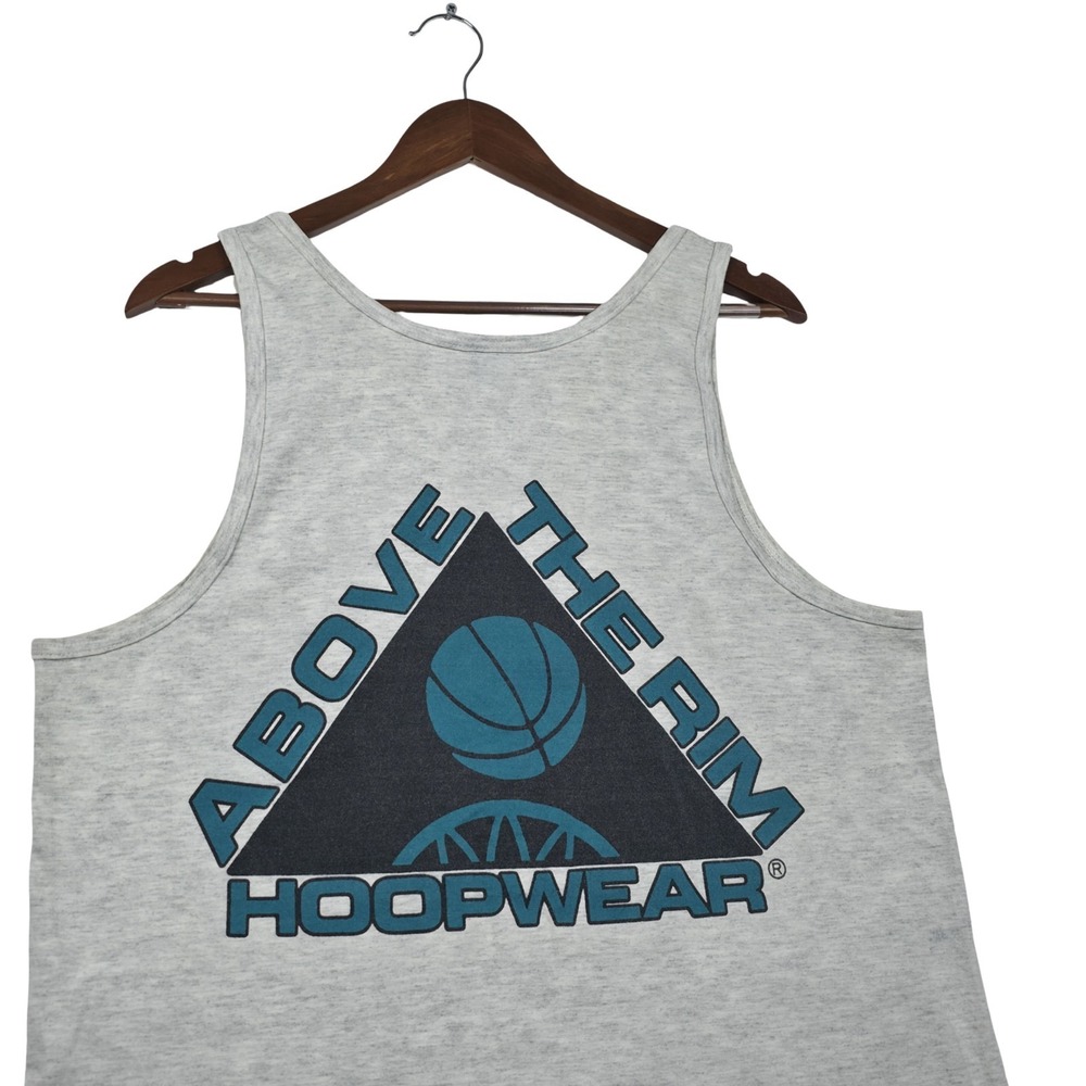 VTG 90s Above The Rim‎ Hoopwear Tank Top Large L Gray Basketball Made in USA ATR